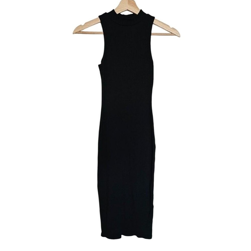Chocolate dress Womans Small black bodycon sleeveless‎ midi